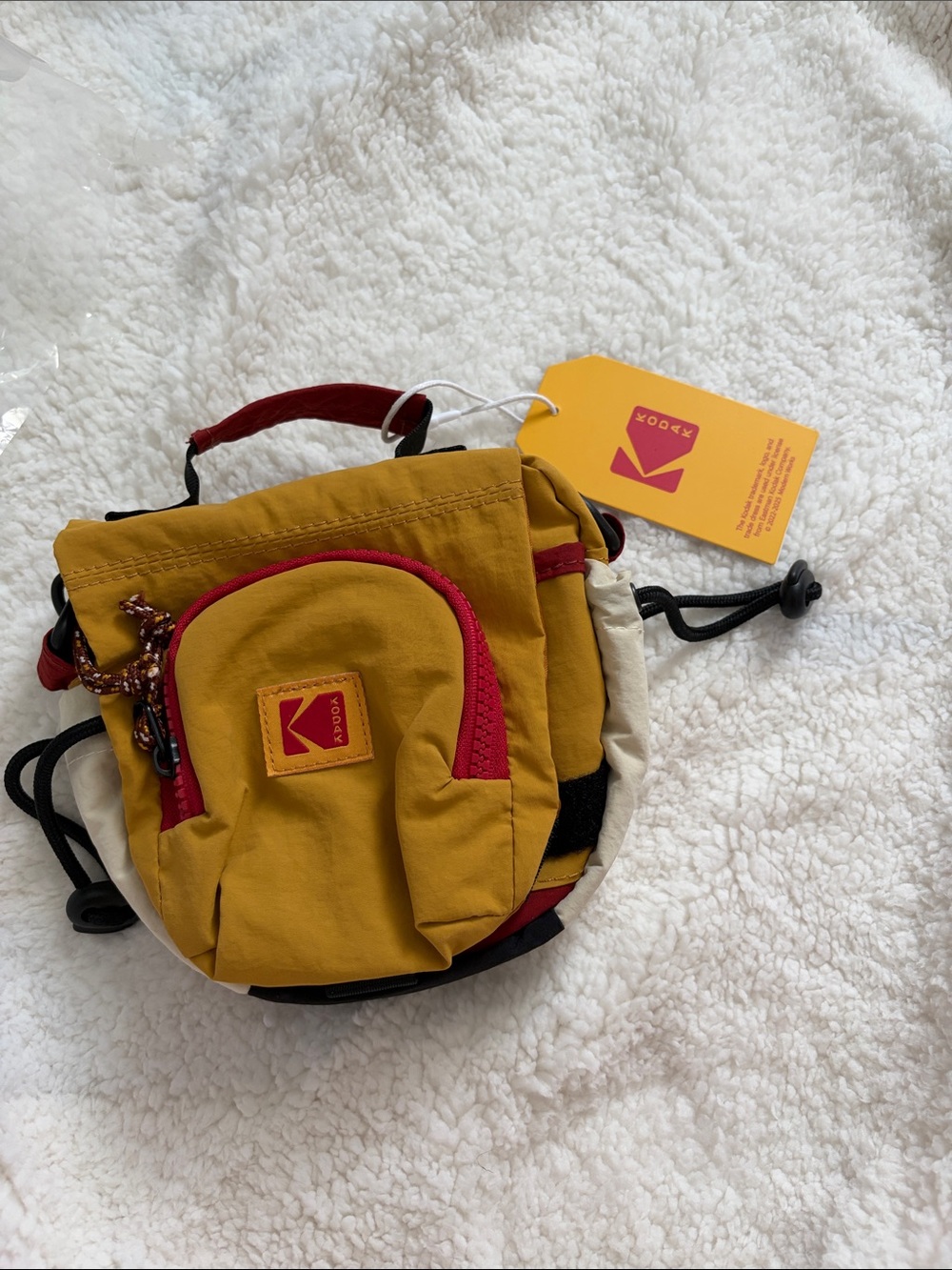 Kodak Yellow Crossbody Bag with Pink Accents NWT